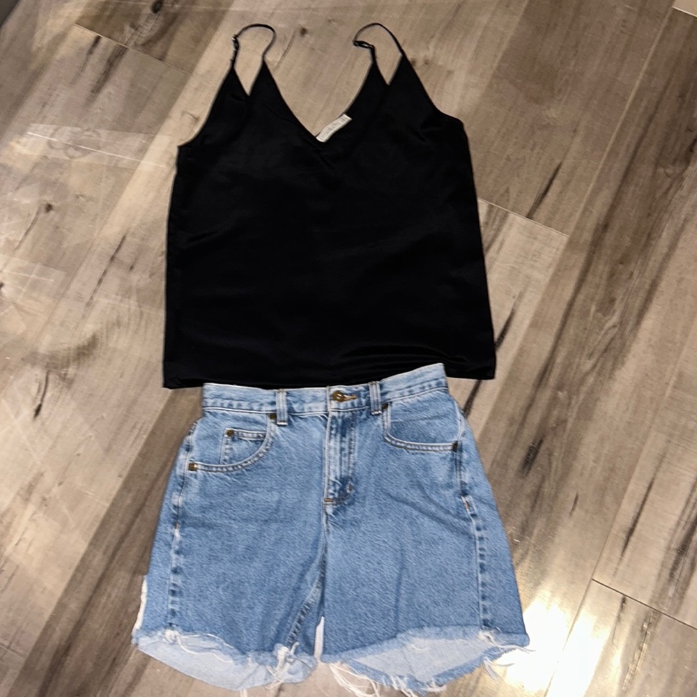 Both black top and jean shorts for $8. Both XS